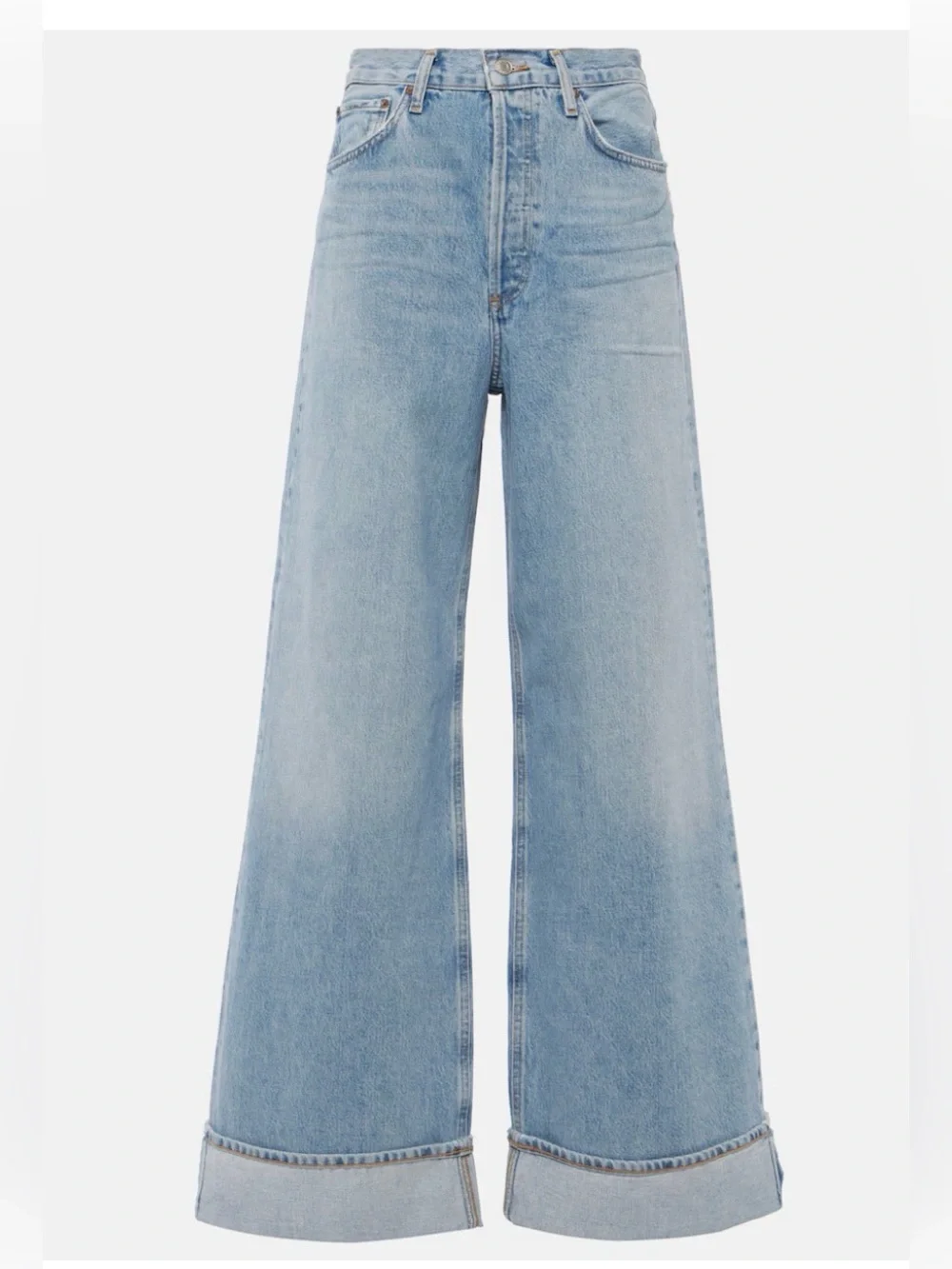 Agolde Dame High Rise Wide Leg Jeans in Conflict $360 30 - Picture 2 of 6